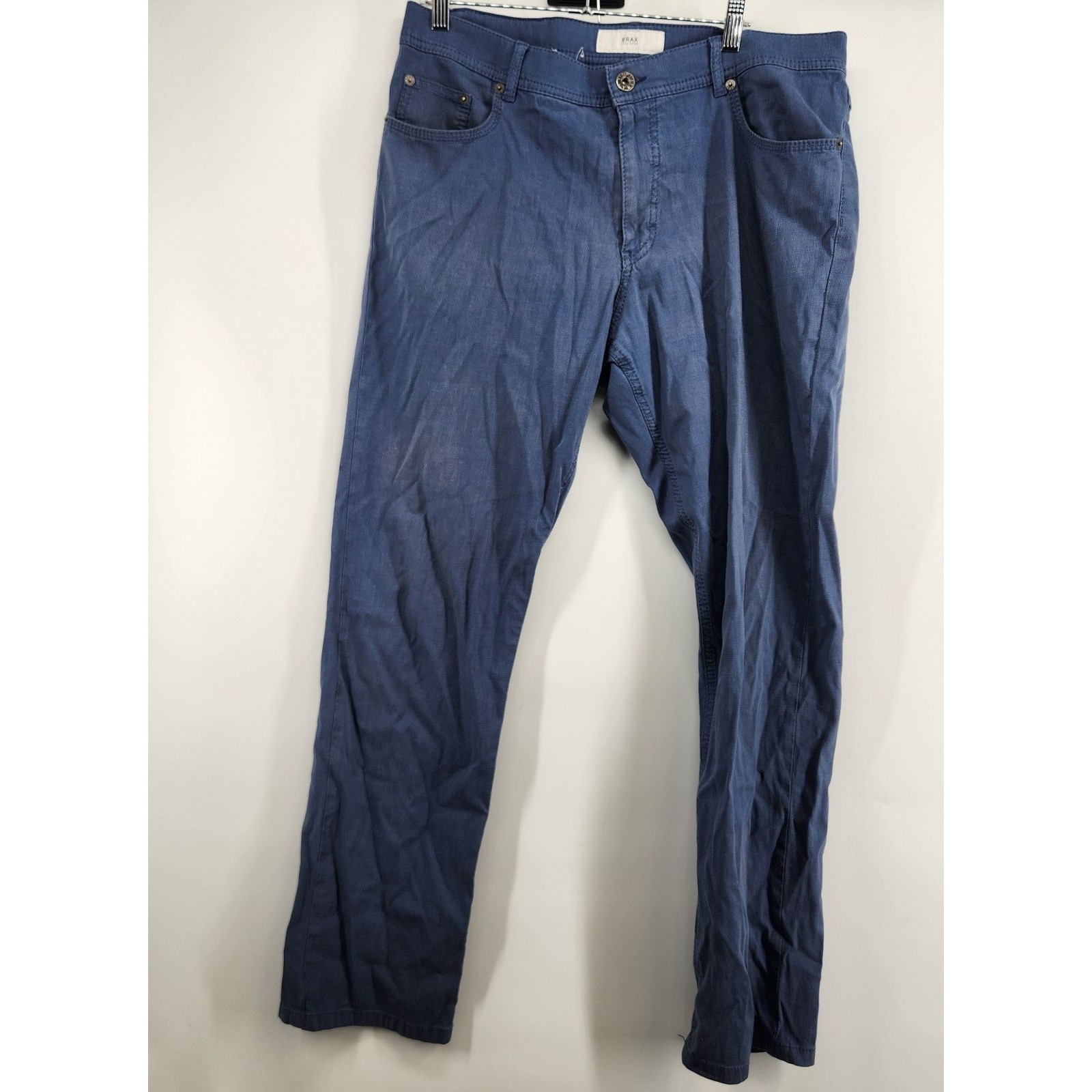 Brax Mens 36x32 Blue Cooper Fancy Regular Fit Stretch Chino Pants